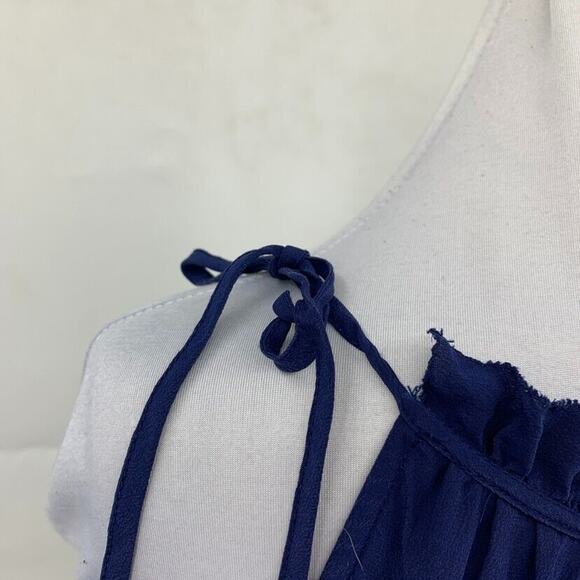 Quiksilver Blouson Silk Dress S Small Shirred Waist Tie Straps Beach Cover Up - Picture 9 of 16